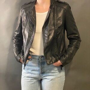 Michael Kors Black Leather Jacket Small